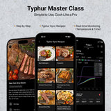 Typhur Sync Gold Wireless Meat Thermometer, Enhanced 10X Sub-1G Signal and Stability, WiFi Unlimited Range, 6 Sensors, Bluetooth Meat Thermometer, Gen2