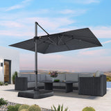 PURPLE LEAF Patio Cantilever Umbrella 10' x 13' Large Space for Pool Grey