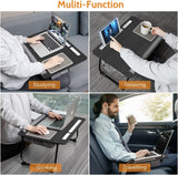 Yshunlai Laptop Lap Desk, Lap & Bed Desk with Adjustable Cushion, Fit up to 17" Laptop Stand for Couch/Sofa/Floor, Computer Tray Table for Adults, with Foldable Legs,Wrist Rest, Tablet & Phone Holder