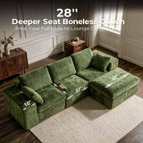 ReeQuo 120" Oversized Modular Sectional Sofa Boneless Couch for Living Room
