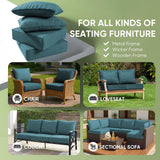 Outdoor Furniture Cushions, 6" Thick Seat Cushions for Outdoor Furniture, Waterproof 24x24 Patio Couch Cushions, Replacement Chair/Sofa Cushion, Include 4 Back & 4 Seat Cushion, Thick/Peacock Green