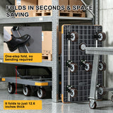 Push Cart, Folding Mobile Platform Trolley,Thickened and Reinforced, 360° Swivel Wheels,