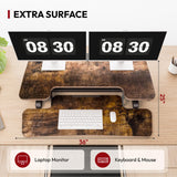 SANODESK 36" Standing Desk Converter, Height Adjustable Sit-Stand Computer Riser, Dual Monitor Workstation with Keyboard Tray, Ergonomic Tabletop, Rustic Brown