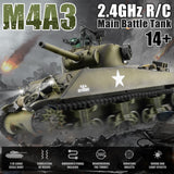 Ferthor Fun RC Sherman Tank Model,HengLong RC Tanks 1/16 Scale 2.4ghz US M4A3 Sherman Tank,Remote Control Tanks for Adults,Big Tank for Military Fans Age 14+