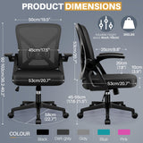 FelixKing Office Chair - Ergonomic Desk Chair Breathable Mesh Task with Wheels and Lumbar Support Home Desk Office Chairs with Flip up Armrest Rolling Swivel for Home Computer Black Pack of 10
