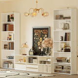 Bookshelves and Bookcases Set of 2 Floor Standing 6 Tiers Display Storage Shelves