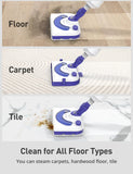 1300W Steam Mop Cleaner with Detergent Dispenser, 25s Fast Heating Floor Steamer for Hardwood and Tiles, Lightweight Carpet & Upholstery Steamer with 2 Washable Pads