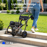 MUTAOMAY 3500 PSI Gas Pressure Washer, 2.3GPM Gas Powered Power Washer with 209cc OHV Engine, Soap Tank, 25FT Pressure Washer Hose,Pressure Gun & 4 Nozzles for Cars/Driveways/Homes/Patios