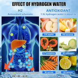 uiexitra Hydrogen Water Bottle, Hydrogen Rich Water Generator, Rechargeable Portable Glass Hydrogen Water Ionizer Machine with SPE and PEM Technology, for Daily Office Home Travel and Fitness Drinking