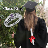 Oseew 2027 Birthstone Custom Class Ring for Women (Yellow Gold)