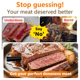 Real-Time Alerts Wireless Meat Thermometer - Smart Bluetooth Probe for BBQ, Grill, Oven, Smoker - Long Range Bluetooth, Accuracy Temp, Dishwasher Clean