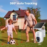 SOLIOM- 5MP Security Cameras Wireless Outdoor, No Subscription & Solar Powered,4-Cam Pack Cameras for Home Security with 360° Auto Motion Tracking, 3K Color Night Vision,5G & 2.4G Router Compatible