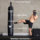 6 Ft Tall Muay Thai Punching Bag Set - Heavy Bag, Training Gloves, Hand Wraps for Kickboxing Heavy Bag, MMA 100 Lbs Bag (Unfilled) Elite Sports