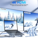 Laptop Docking Station Stand, 8 in 1 USB C Hub HDMI Portable Laptop Stand with USB Ports, USB
