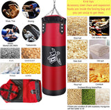 ZERUIDM Hanging Punching Bag Set Unfilled, Heavy Boxing Bag Kickboxing Bag for Adults Kids, Youth Boxing Set with Hand Wraps, Punching Bag Hangers, for MMA Muay Thai Karate Taekwondo Training ZERUIDM