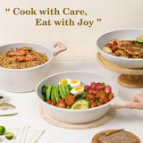 SODAY 12 Pcs Pots and Pans Set Non Stick, Cookware Sets White Granite Induction Cookware, Non-toxic Healthy Nonstick Kitchen Cooking Set