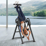 VEVOR Inversion Table, 300 lbs Capacity Heavy Duty Inversion Table, Decompression Back Stretcher Machine, Strength Training Equipment with Headrest, Ankle Lock, Adjustable Protective Belt, Blue/Black