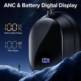 Hybird Active Noise Cancelling Bluetooth 6.4 Headphones Wireless 140 Hrs Playtime ANC & Battery Display Over Ear Headphones With ENC Mic Hi-Res Audio Comfort Earcup Headphones for Travel Game Music