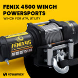 Novawinch FENIX 4500 lb Winch - ATV UTV SXS Four Wheeler 12V Electric Winch - Steel Wire Cable with Roller Fairlead - 3 Stage Planetary Gearbox - Waterproof Remote Control - Vehicle Recovery Mount Use