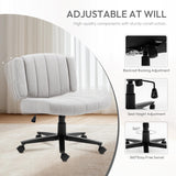 Home Office Chair, Fabric Cross Swivel Desk Chair with Wheel, Adjustable Height Computer Chair for Study Work Gaming (Grey)