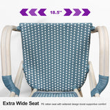 PURPLE LEAF French Bistro Armchairs Set of 2, White Finish, Light Blue