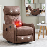 MOOLSUN Faux Leather Recliner Sofa Set with 360-Degree Swivel Chair, Living Room Furniture Set with Reclining Seats, Ideal for Home, Office, or Theater Seating（K-Beige Faux Leather,Chair）
