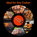 Wireless Meat Thermometer with 2 Meat Probes, 520 FT Bluetooth Meat Thermometer with Digital Food Thermometer for Remote Monitoring of BBQ Grill, Oven