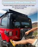 necaces 8Gallon Pressurized Water Tank,Portable Aluminum Camping Shower Water Storage with Spray Hose for Overland Off-Road Vehicles, Pick-up Trucks,Outdoor Activities Water Supply.