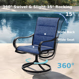 MFSTUDIO Swivel Patio Dining Chairs Set of 4, Textilene W/Padded Seat