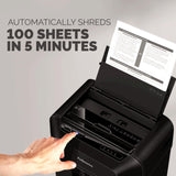 Fellowes AutoMax 100MA 100-Sheet Micro-Cut Autofeed 2-in-1 Paper Shredder for Office
