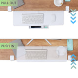 ETHU Under Desk Keyboard Tray with C-Clamp, 26.77x11.81", White