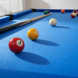 KEIKI 5.3FT Foldable Pool Table for Small Spaces, Portable Billiards Table with Cue Sticks & Balls, Indoor Game Table for Home, Blue & Black