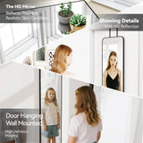SCWF-GZ 47x14 Mirror Rectangle Full Body Length Door Hanging Wall Mounted Metal Aluminum Alloy Frame Dressing Make-up Mirrors for Entryway Bedroom Bathroom Living Room 47 14 inch Black