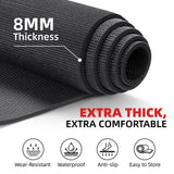 Extra Large Exercise Mat, 10'x6'/9'x6'/8'x6'/7'x5'/6'x4'(8mm) Thick Workout Mat for Home Gym & Garage Flooring, Shoe-Friendly, High-Density, MMA, HIIT, Weight Lifting, Cardio&Strength