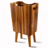 Tidita 1.5 Gallons Wood Trash Can with Removable Legs (Patent Pending)