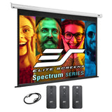 Elite Screens Spectrum 140-Inch Electric Motorized Projector Screen 4:3, 4K/8K UHD, Drop Down for Classroom & Office, Wall/Ceiling Mount, White Case, ELECTRIC140V2