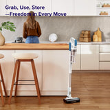 LEVOIT Cordless Stick Vacuum, Anti-Tangle, LED Headlights, Removable Battery, Self-Standing, Strong Suction, for Pet Hair, Hard Floor, Carpet, LVAC-200 White&Blue