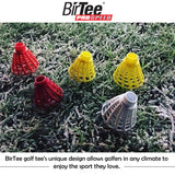 BirTee Golf Tees - PRO Speed Plus with Flexibility & Durability - 8 Pack. Indoor Golf Tees/Golf Simulator Tees/Winter Plastic Golf Tees (Orange)