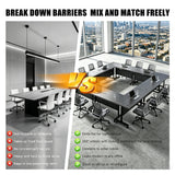 Modular Conference Tables with Silent Wheels and 2 Cable Grommets Modern Flip-Top Training Table
