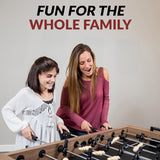Hathaway Fullerton 48-in Foosball Table, Arcade Table Soccer for Game Rooms, Includes (2) 36-mm ABS Foosballs, Driftwood (BG50330)