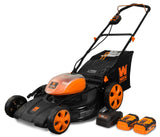 WEN Cordless Electric Lawn Mower, 21-Inch Deck with two 40V Max Batteries and Charger (40441)