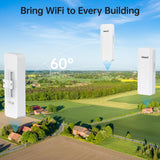 UeeVii Dual-Band Wireless Bridge Router Kit | 2.4G 5.8G WiFi Bridge | 5KM Point to Point Wireless Bridge Outdoor