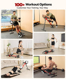Yoleo Multi-Functional Ab Machine, Foldable Ab Workout Equipment, Ab Trainer Machine for Stomach Workout, Ab Crunch & Rowing Machine