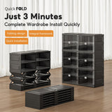 Vipbox Shoe Rack Organizer Cabinet for Closet Entryway,Clear Shoe Storage Boxes Stackable Sneaker Storage with Door Easy Assembly Black Shoe Cabinet with Lids Large 10 Tiers 40 Pairs
