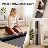 Extra Large Yoga Mat – 72"x48" or 78"x57", Non-Slip TPE Exercise Mat for Women & Men, Available in 1/4" to 1/2" Thickness, for Home Gym, Yoga, Pilates & Barefoot Workouts, with Towel, Straps & Carry Bag