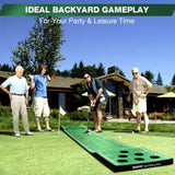 Golf Pong Game Set, Golf Putting Green Mat with 2 Putters, 2 Golf Balls,12 Hole Covers, Golf Training Mat Wekin