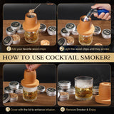 Whiskey Smoker Kit with Torch - Old Fashioned Cocktail Smoker Kit with 6 Flavors Wood Chips | 2 XL Stainless Steel Ice Balls & 2 Glasses (No Fuel Included)