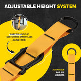 Pull Up Assistance Bands Set - 4 Heavy-Duty Pull Up Bands, Height Adjustable Strap & Comfortable Foot Strap - Stackable Pull Up Resistance Bands for Pull Ups (Yellow)