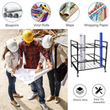 ZAQYCM Rolling File Cart for Blueprint, Poster, Plans, Gift Wrapping Paper and Map - Metal Yoga Mat Storage Holder for Home Office