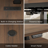 1" L-Shaped Electric Standing Desk with 5 Drawers, One-Piece Height Adjustable Executive Stand Up Desk